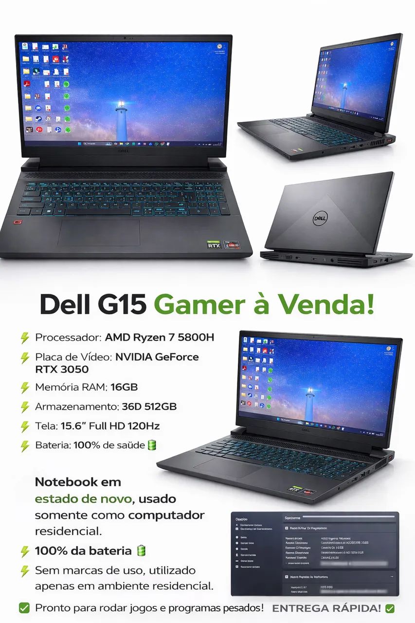 Notebook gamer Dell g15