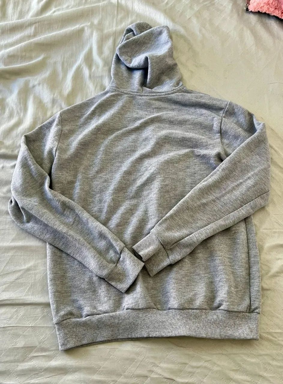 Casaco Moletom Zíper Cinza - Foto 2