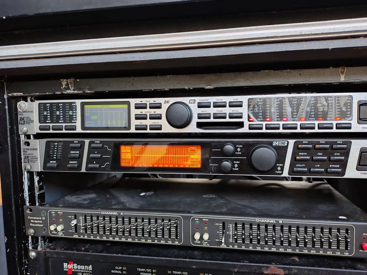 Rack de equipamento de sonorização