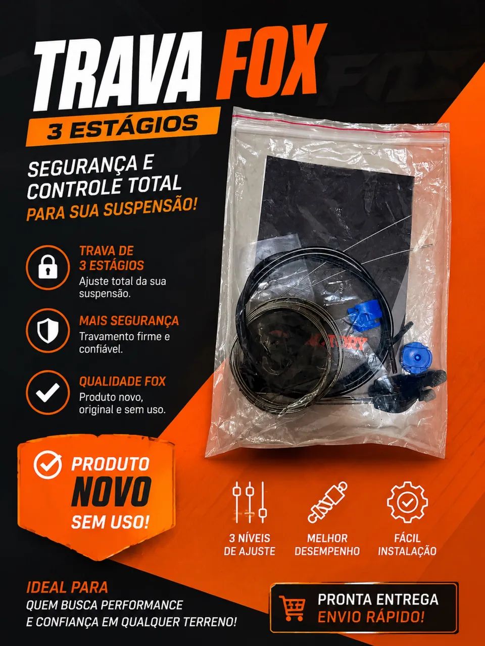 TRAVA FOX 3 ESTÁGIOS NOVA SEM USO