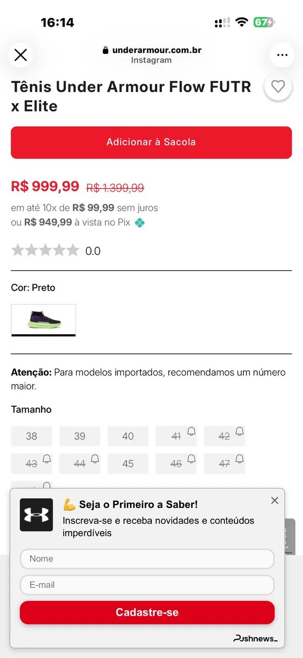 Tênis Under Armour Flow FUTR x Elite - Foto 3