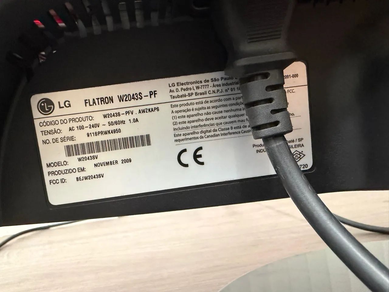 Monitor LG Flatron 20? W2043S-PF VGA HD+ com base - Foto 4
