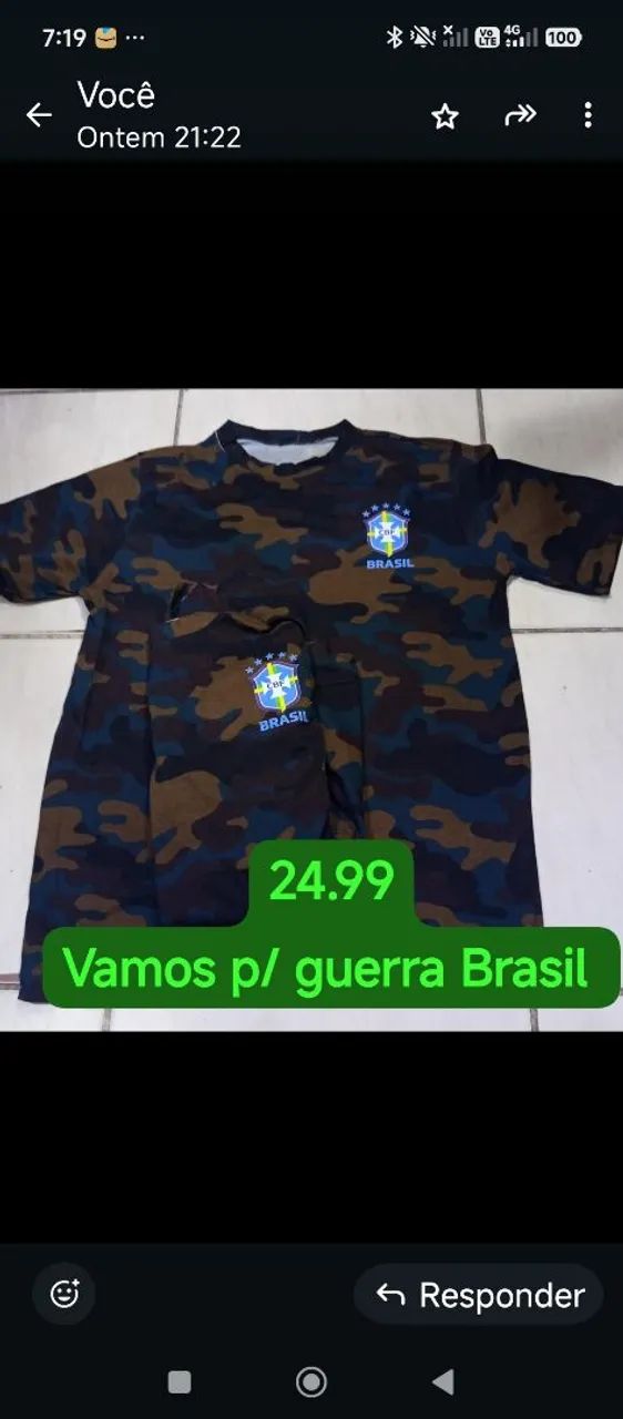 Camisa de guerreiros do Brasil
