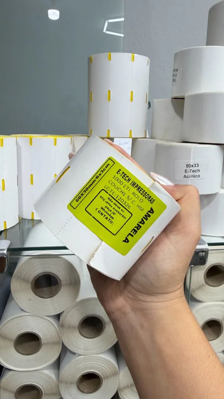 ROLOS ETIQUETAS TERMICAS, COUCHET E PICOTADAS