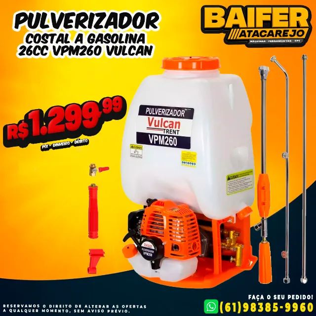Pulverizador Costal Motorizado Gasolina Vpm260 Vulcan