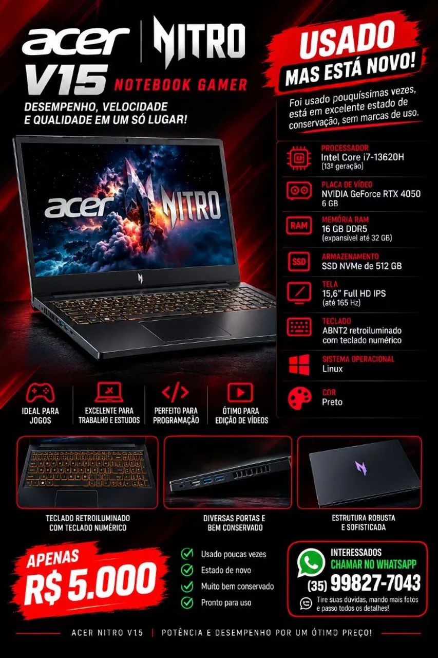 Vendo notebook gamer