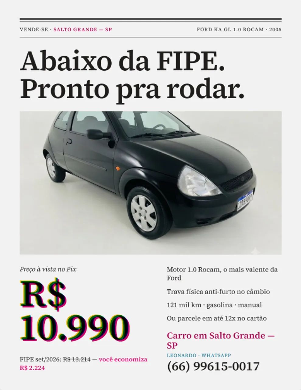 Ford Ka Ka GL 1.0i Zetec Rocam 2005