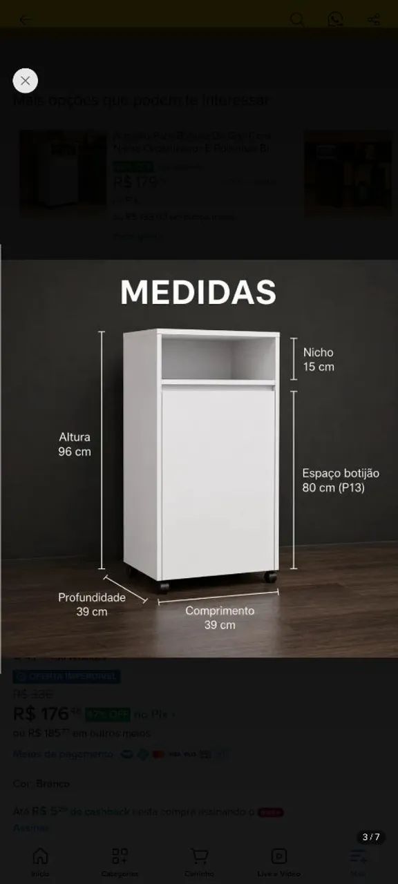 Móvel para botijão de gás 