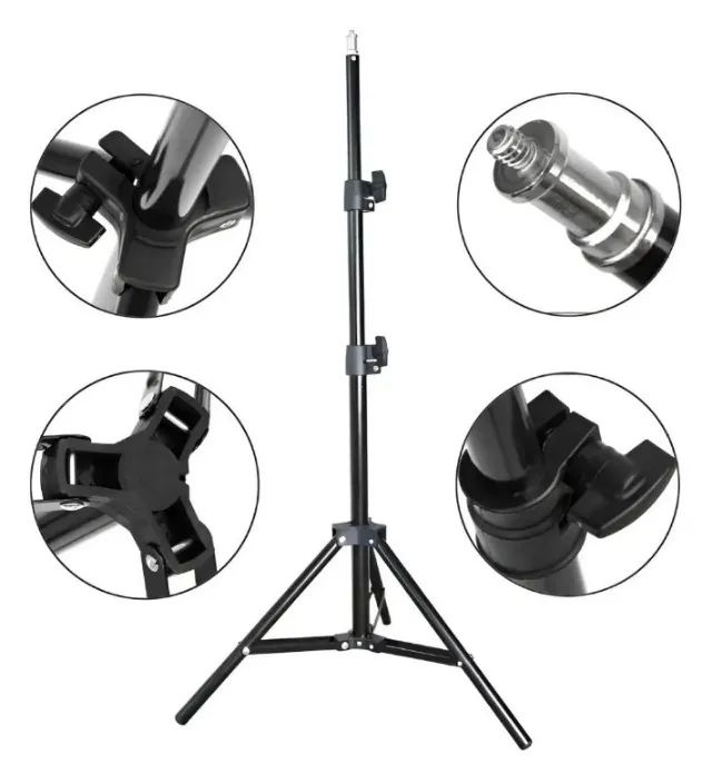 Tripé Universal Celular Câmera Webcam Ring Light 2,10m - Foto 4