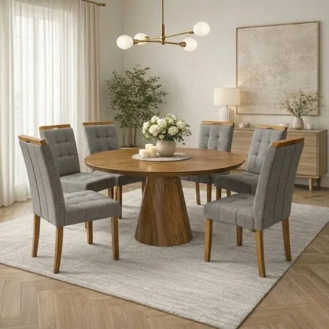 MESA MALVA 1,30M  6 CADEIRAS  100% MDF. PRONTA ENTREGA. - Foto 5
