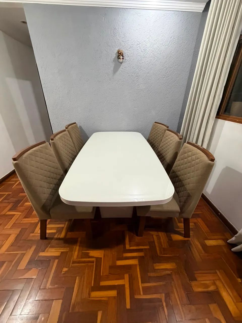 Mesa de vidro com Mdf de 6 cadeiras  - Foto 2