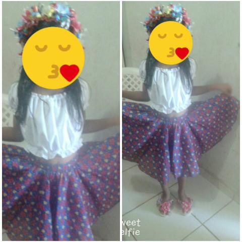 Roupa completa (incluindo tiara) para dança folclorica, carimbo, canoeiro e etc.