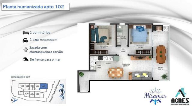 Frente Mar apartamento alto padrão 2dorm C/piscina e salão de festas no terraço - Foto 8