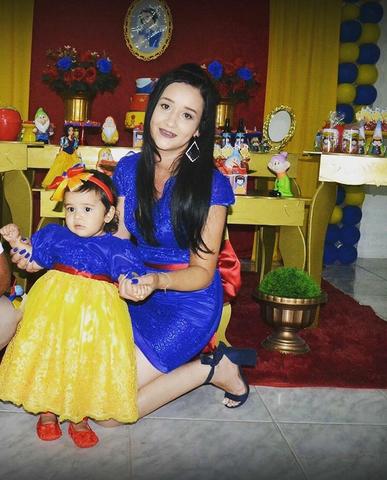 Vestido mãe e filha usado apenas no dia da festa