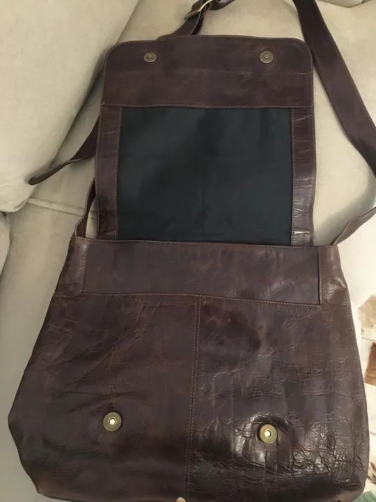 Bolsa em couro natural, cor marrom  - Foto 3