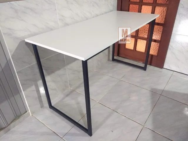 Mesa Escrivaninha grande em aço Branca - Foto 5