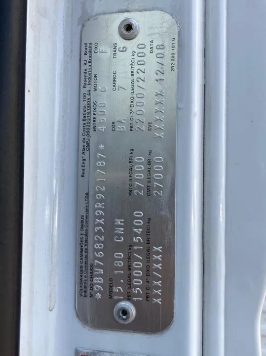 VW 15-180 6X2 ANO 2009 BAU 8,5M - Foto 15