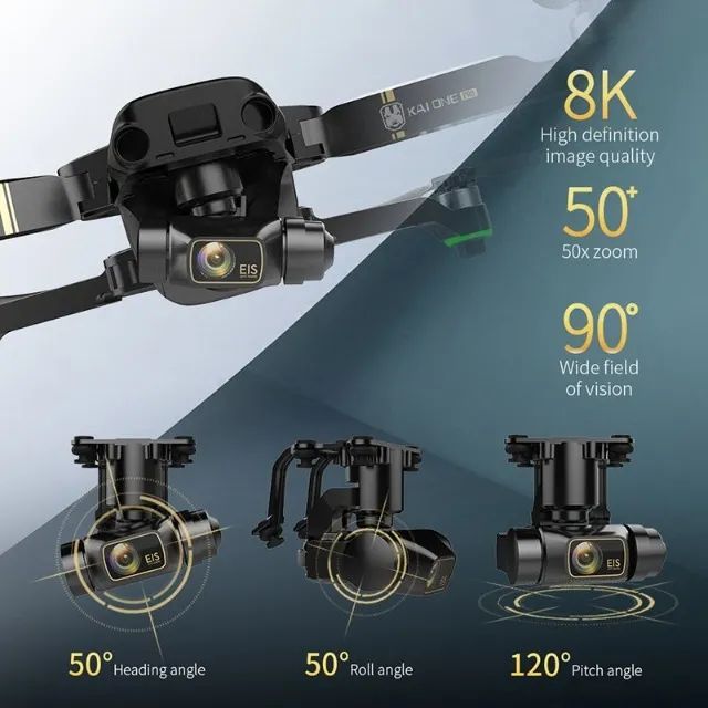 Drone 8k Camera Hd De 3 Eixos Gimbal Kaione Pro Gps - Foto 3