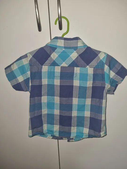 Camisa xadrez para bebê, tam. M  - Foto 2
