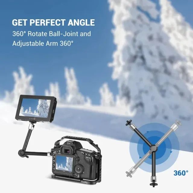 SmallRig DSLR Camera Monitor Holder, ajustável giratória e inclinação, montagem com ARRI-S - Foto 2