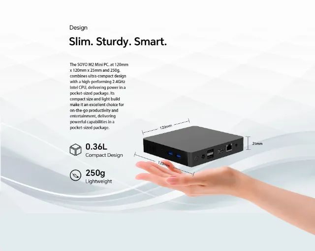 Mini PC com Windows 10, PC poderoso, 6GB de RAM, 64GB EMMC, Intel N3350 - Foto 5