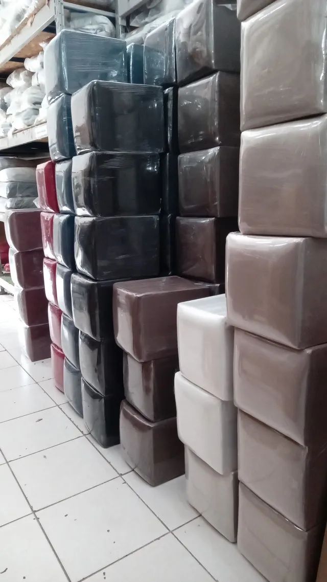 Conjunto de 4 puffs 35 x 35 x 45 suede frete gratis