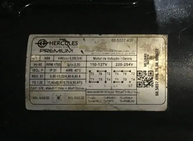 Motor elétrico Hércules - Monofásico standard IP21 3/4CV 4P  - Foto 3