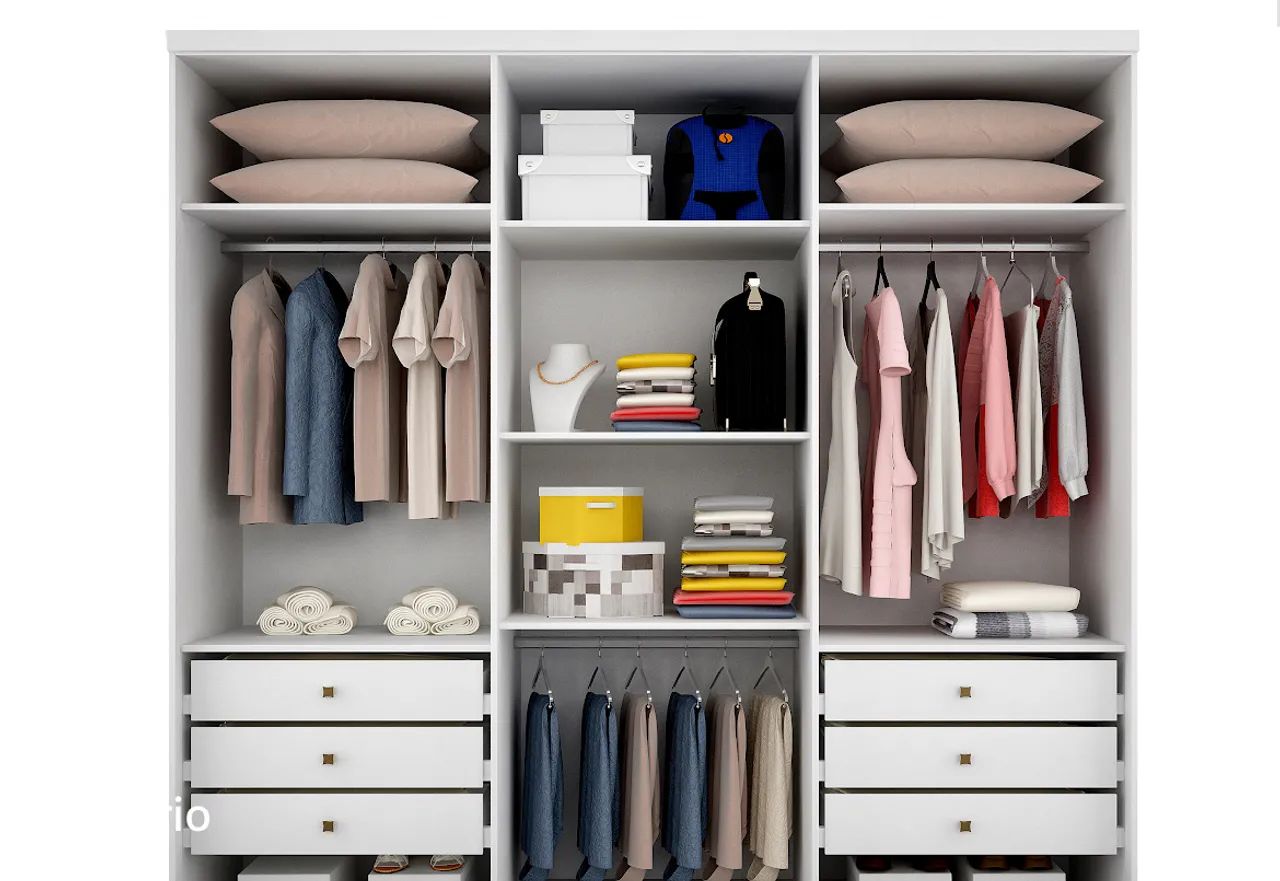 Guarda Roupa Casal 100%MDF Lorena t765 - Foto 4