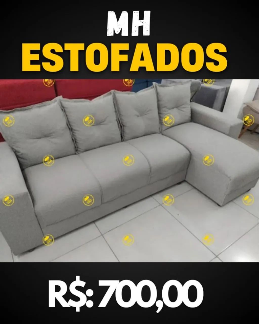 Sofá de Canto Estofado Bordô - Conforto e Estilo! - Foto 3