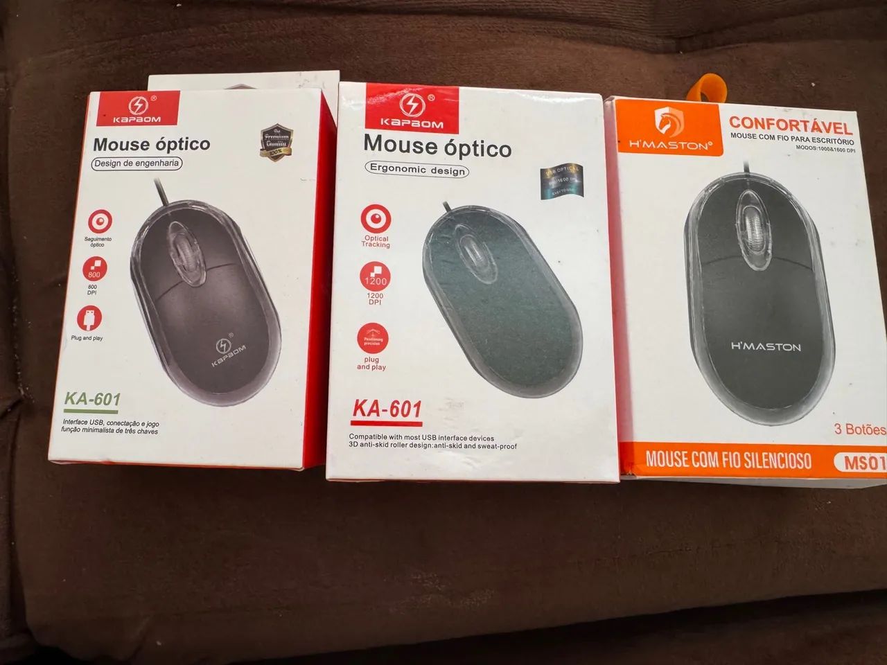 Mouses Ópticos KAPBOM KA-601 e H'MASTON