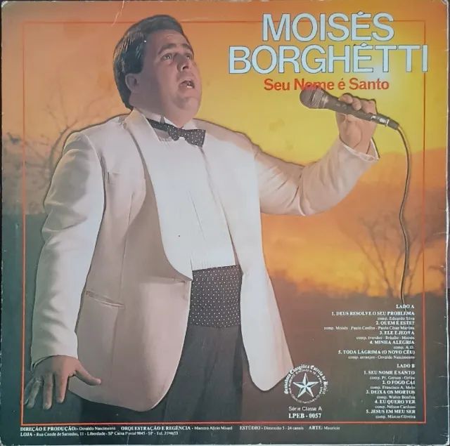 Lp Disco de Vinil Gospel Evangélico Moisés Borghétti - Seu Nome É Santo - Foto 2