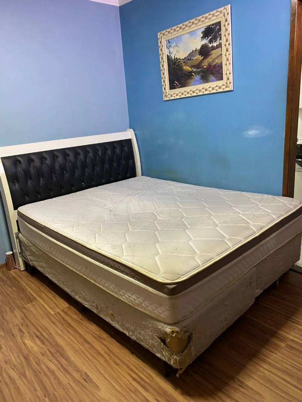 Cama Box Casal com Cabeceira Estofada