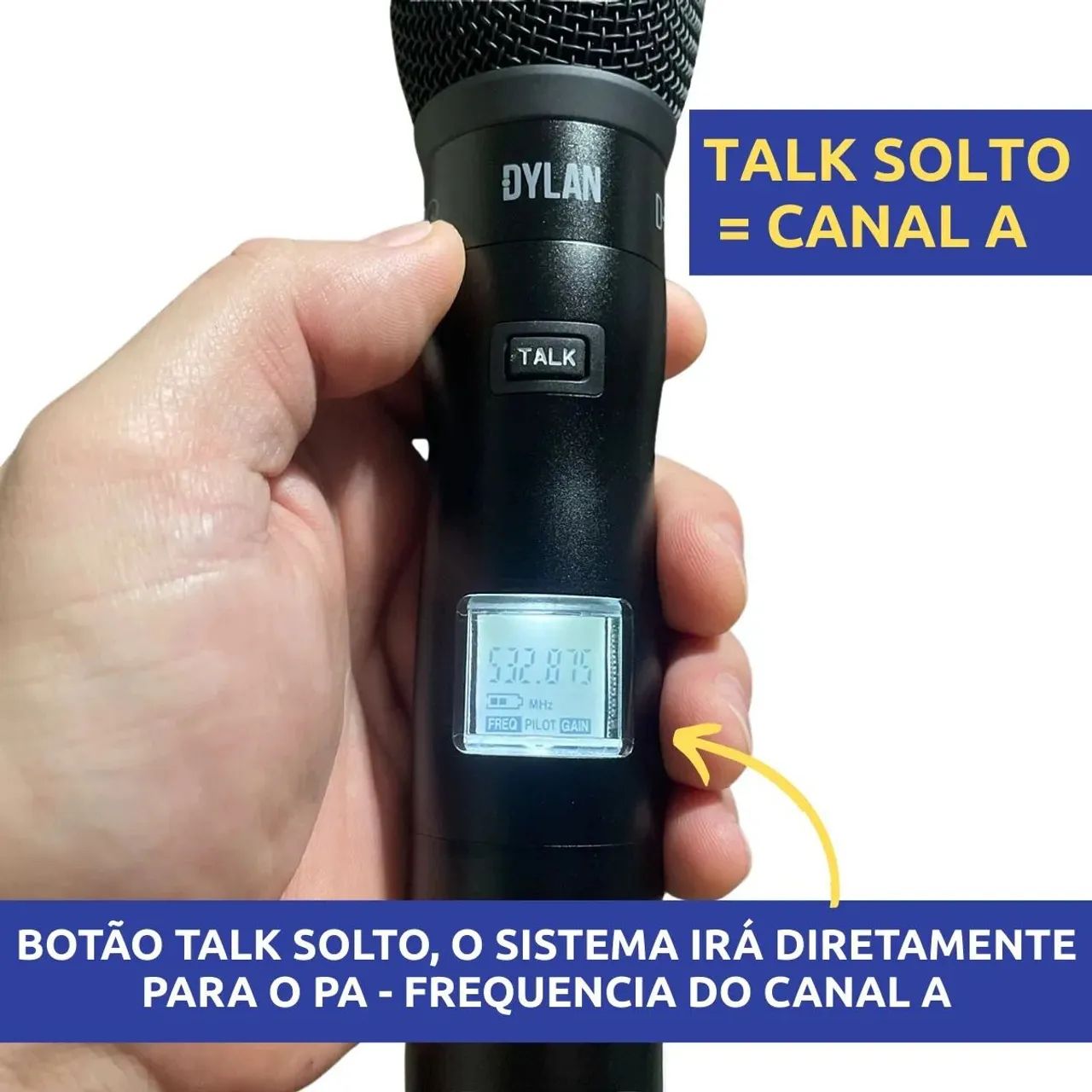 Microfone Profissional Sem Fio Com TALKBACK ( botão de comunicação ) - Foto 3