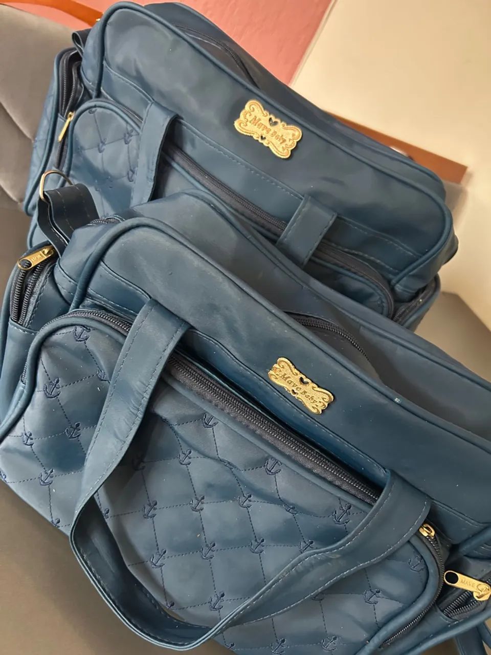 Bolsa Maternidade Azul kit com 2 Mave baby  - Foto 2