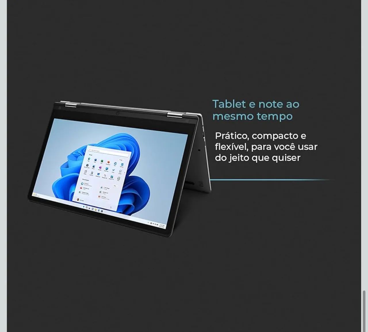 Notebook 2 em 1 - Tablet e notebook juntos!