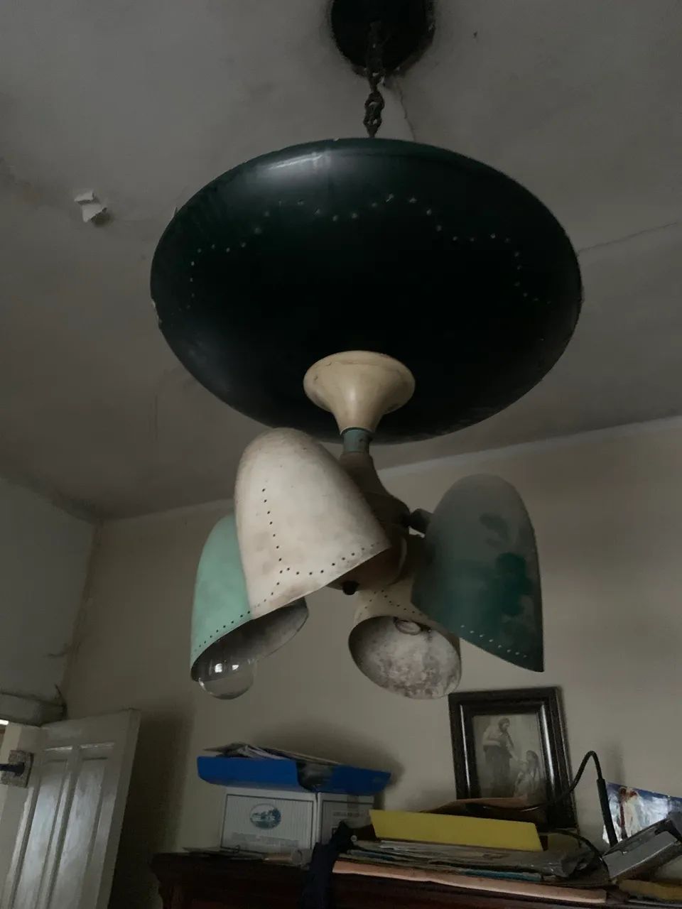 Luminária de teto antiga década de 50