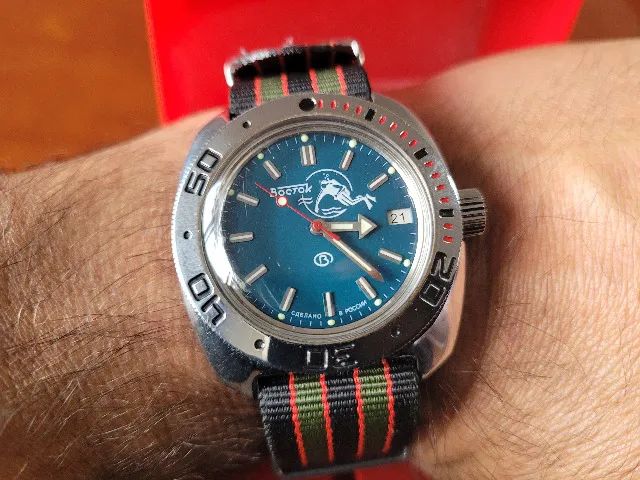 Relogio Vostok Amphibia Automático - Scuba Dude Verde (impecável