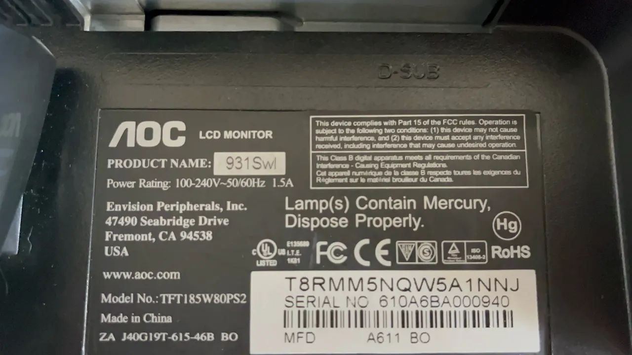 Monitor AOC 18.5 polegadas - Foto 4