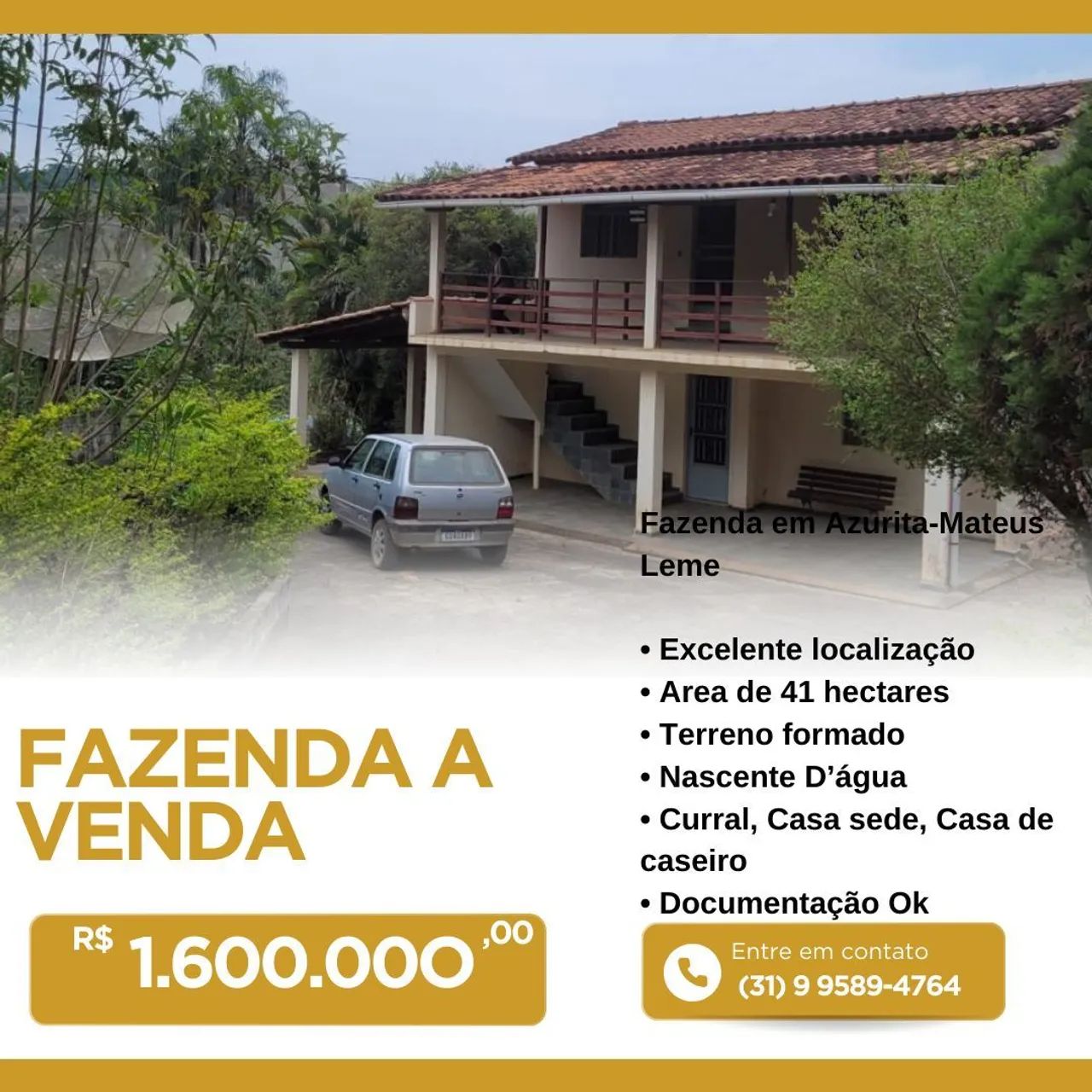 Fazenda de 41 hectares em Mateus leme