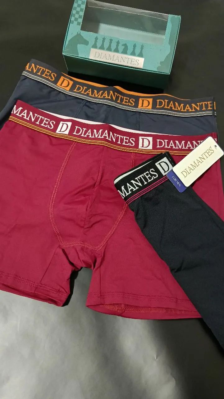 Cuecas diamantes adulto kit com 3 - Foto 2