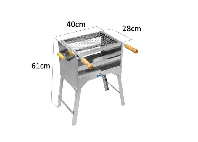 Churrasqueira Portátil em Aço Inox  40 x 28 - Foto 3