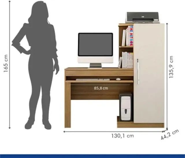 Escrivaninha Office C/ Armário e Chave Fazemos entrega Novo