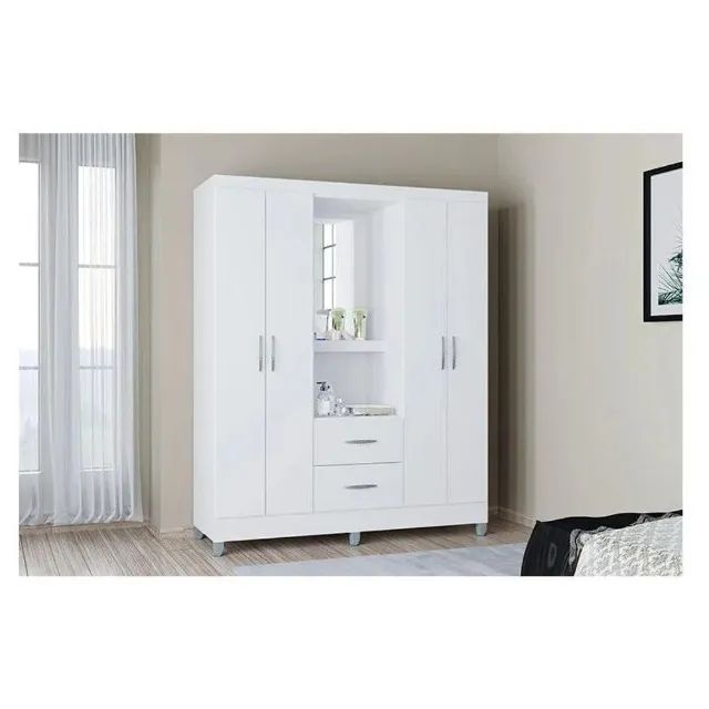 Guarda Roupa 4 Portas 2 Gavetas Espelho Novo Varios Modelos