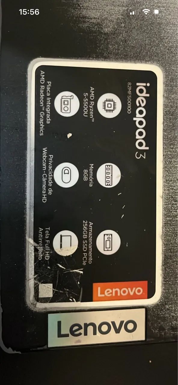 Notebook Lenovo IdeaPad 3 - Ryzen 5 5500U | 8GB RAM | 256GB SSD | Tela 15.6" Full HD - Foto 2