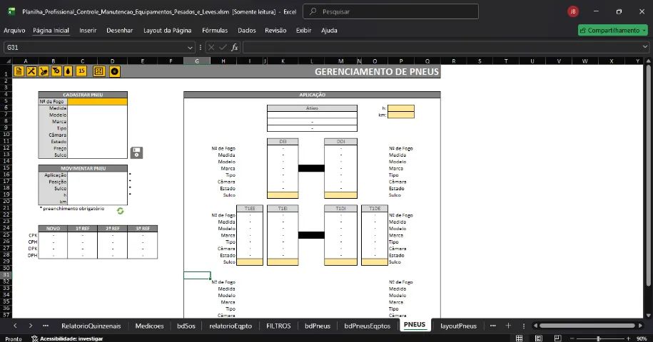 Planilha Profissional De Controle De Manutenção (Pesada e Leve) - Foto 4