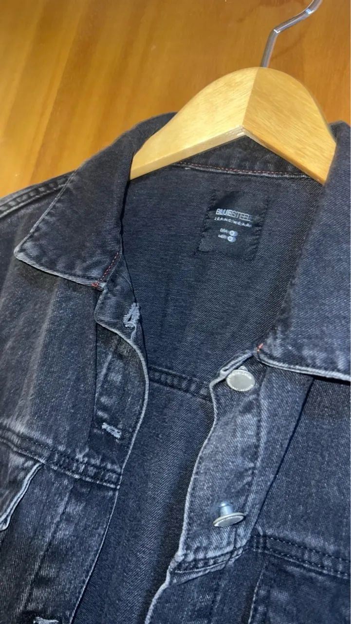 Jaqueta Jeans Preta Blues Steel CEA tamanho m (38)