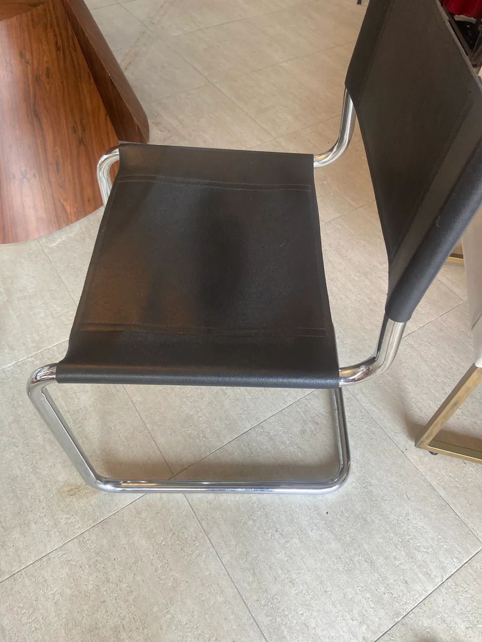Cadeira BAUHAUS em couro cromada - Foto 5