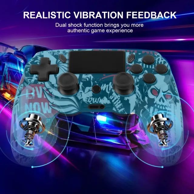 GAMINJA Controlador Bluetooth Sem Fio de Dupla Vibração, PS4, PS3, PC. - Foto 3