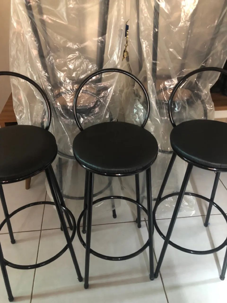 Banquetas Bistrô com Encosto e Assento Preto - Foto 5