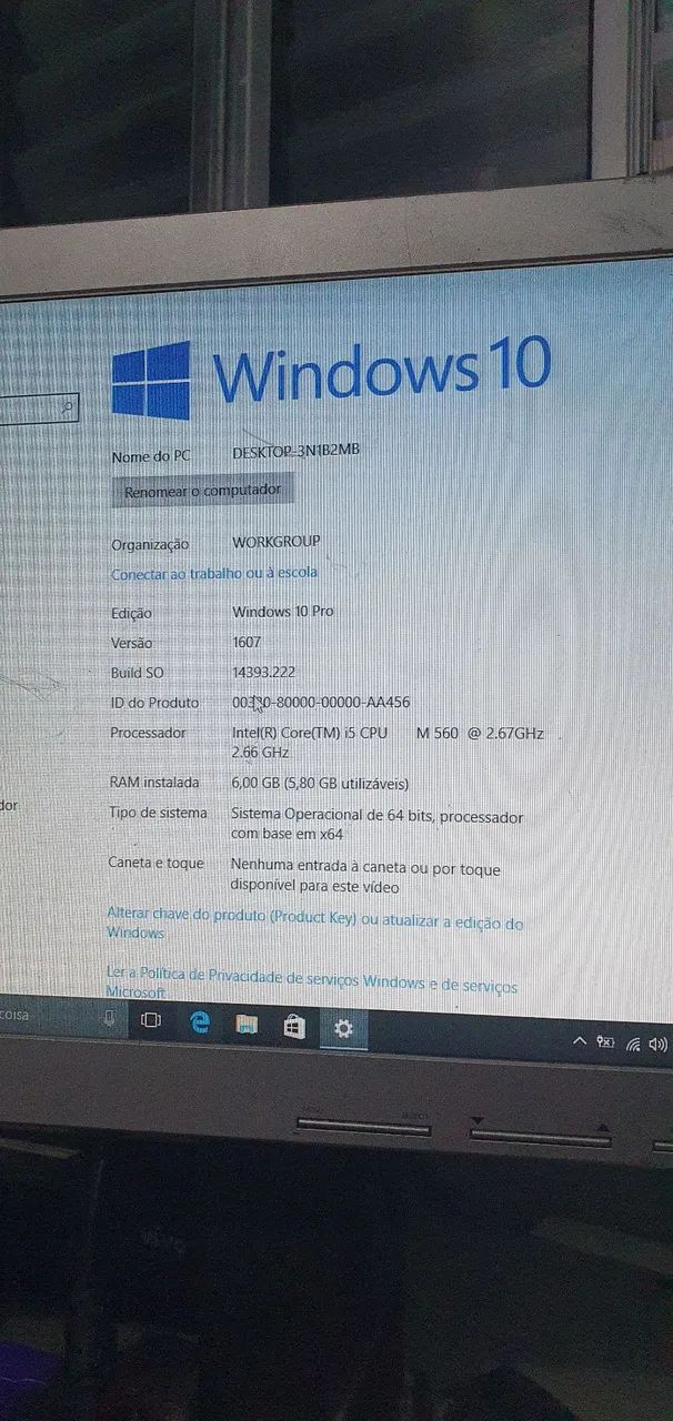 Notebook Dell vostro 3500 Windows 10 Pro